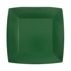 Assietter Fyrkantiga 18 cm - Mörkgröna 10-pack