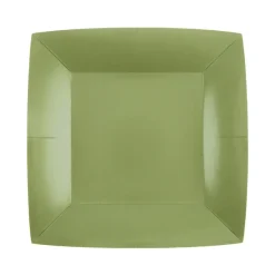 Assietter Fyrkantiga 18 cm - Olivgröna 10-pack