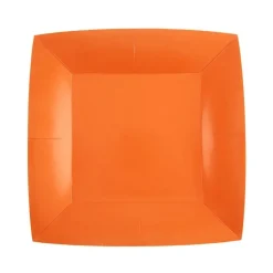 Assietter Fyrkantiga 18 cm - Orange 10-pack