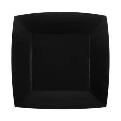 Assietter Fyrkantiga 18 cm - Svarta 10-pack