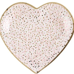 Baby Girl Dots - Hjärtformade tallrikar 10-pack