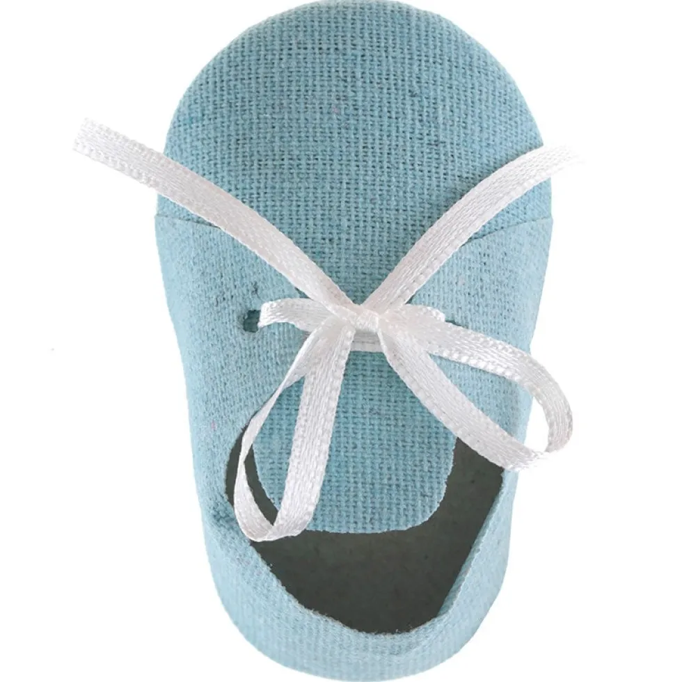 Babyshower - Gåvoaskar blå skor 4-pack