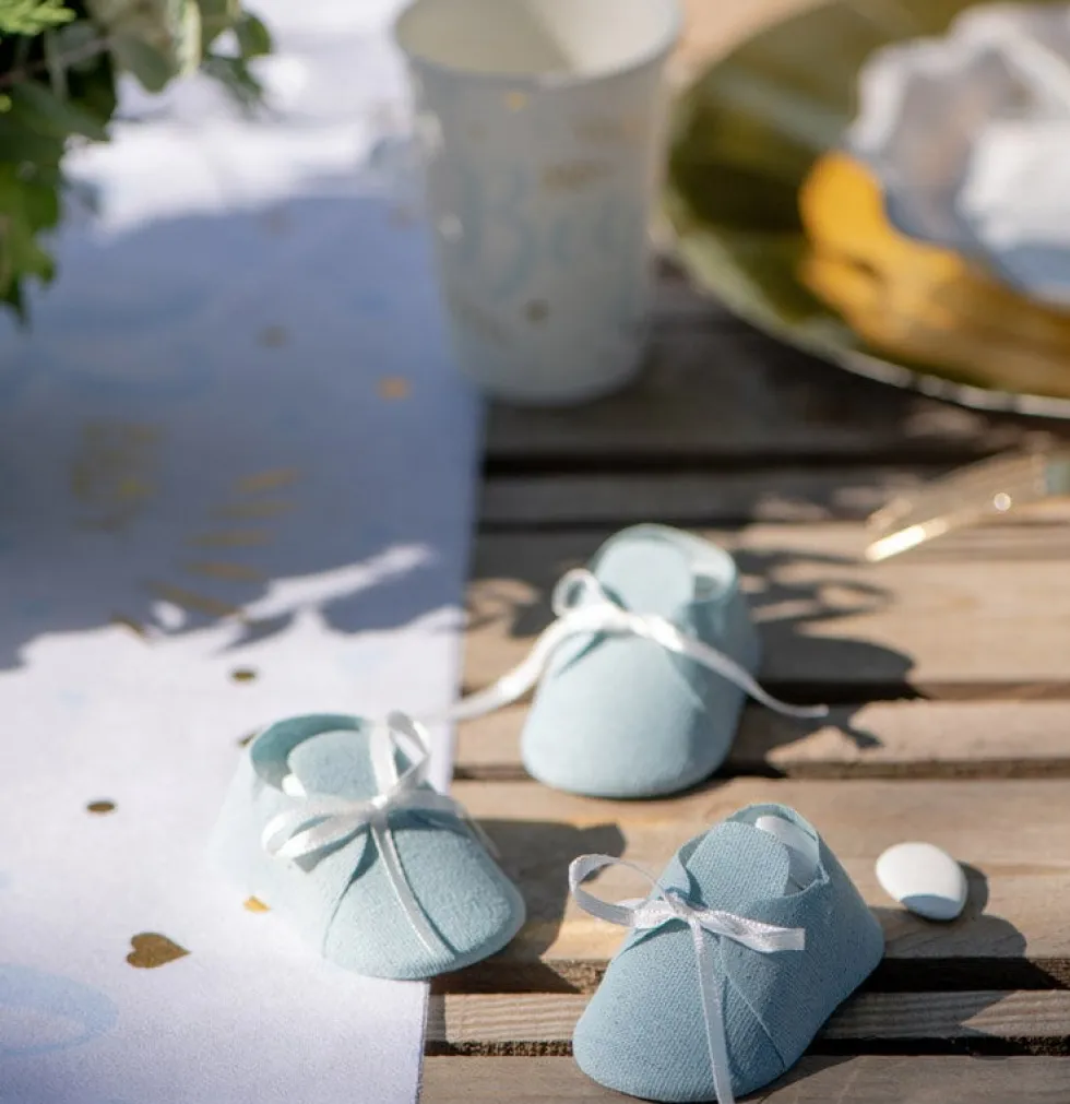 Babyshower - Gåvoaskar blå skor 4-pack