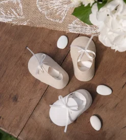 Babyshower - Gåvoaskar ljubruna skor 4-pack