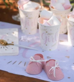 Babyshower - Gåvoaskar rosa skor 4-pack