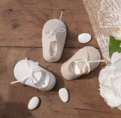 Babyshower - Gåvoaskar vita skor 4-pack