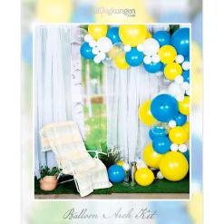 Ballongbåge Gul, blå & vit