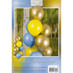 Ballongbukett Gul, blå & guld
