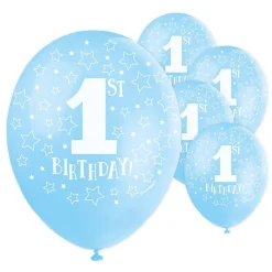 Ballonger, 1 år 5-pack blå