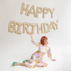 Ballonggirlang Happy Birthday Beige 340 cm