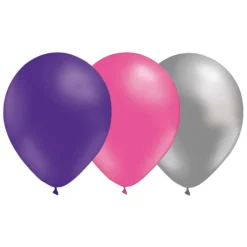 Ballongkombo, Lila-Rosa-Silver 15-pack