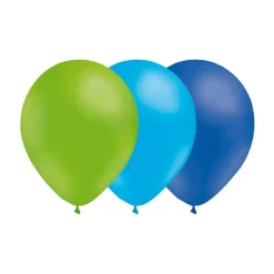 Ballongkombo, Limegrön-Ljusblå-Mörkblå 15-pack