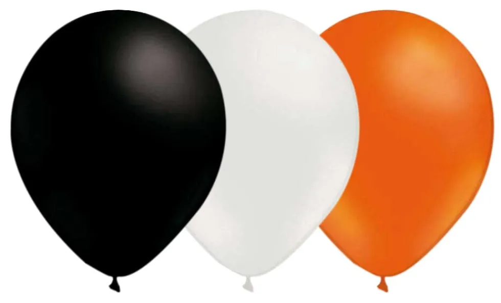 Ballongkombo, Orange-Svart-Vit 15-pack