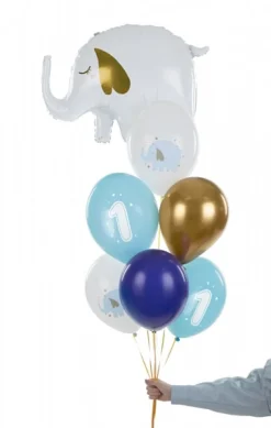 Ballongmix 1 år, Blå elefant 6-pack