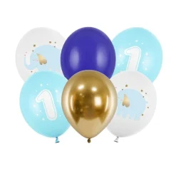 Ballongmix 1 år, Blå elefant 6-pack