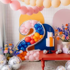Ballongram att dekorera själv 126 cm, siffra 2
