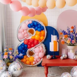 Ballongram att dekorera själv 126 cm, siffra 8