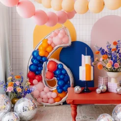 Ballongram att dekorera själv 126 cm, siffra 6
