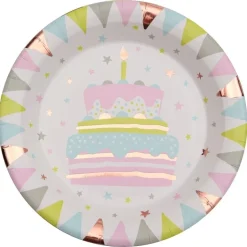 Birthday Cake Rosegold - Tallrikar 10-pack