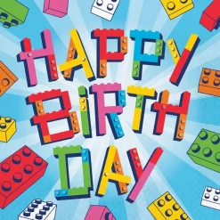 Block Party - Servetter Happy Birthday 16-pack