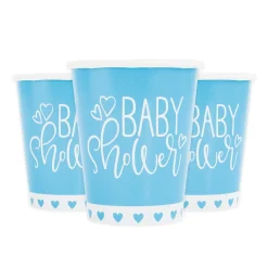 Blue Heart Babyshower - Pappmuggar 8-pack