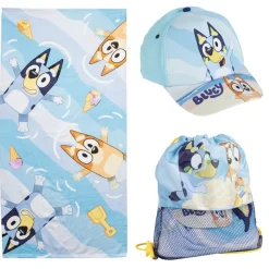 Bluey - Set med Handduk, Keps & Gympapåse