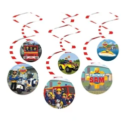 Brandman Sam - Hängande Swirl Dekorationer 6-pack