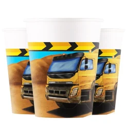 Byggarbetsplats - Pappmuggar 8-pack