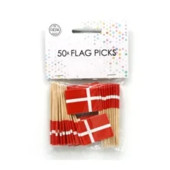 Cake Toppers - Flaggor Danmark 50-pack