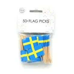 Cake Toppers - Flaggor Sverige 50-pack