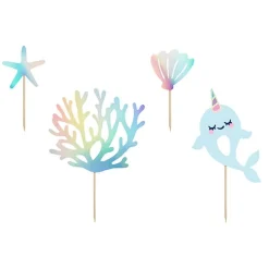Cake Toppers - Narwhal 4-pack