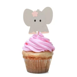 Cake Toppers - Rosa elefanter 10-pack