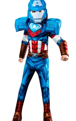 Captain America Mech Strike Maskeraddräkt Barn 7-10 år