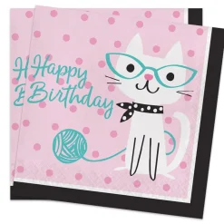 Cat Party - Servetter Happy Birthday 16-pack