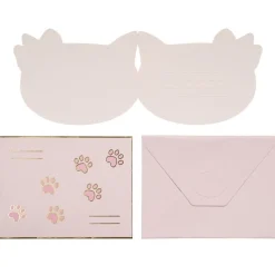 Cat Paws - Inbjudningskort med kuvert 6-pack