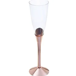Champagneglas av plast med roséguldfot 6-pack