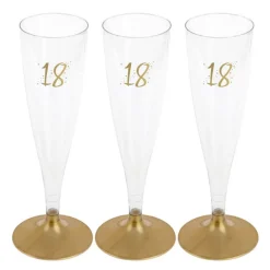 Champagneglas med guldfot 18 år 6-pack