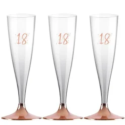 Champagneglas med roseguldfot 18 år 6-pack