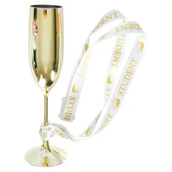 Champagneglas Student med Guldband