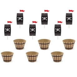 Cupcake Kit Pirattema, 6-pack