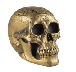 Dödskalle i guld 20 cm