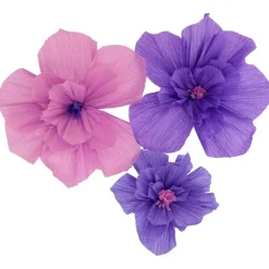 Dekorationer Lila Pappersblommor, 30 cm 3-pack