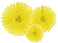 Dekorationsrosetter gula 3-pack