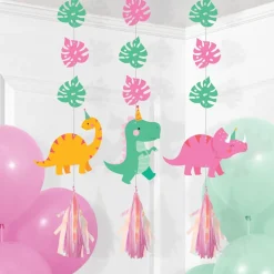 Dino Party - Hängande dekorationer med tassels 3-pack