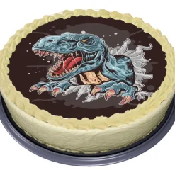 Dino Scary Tårtbild Sockerpasta 20 cm