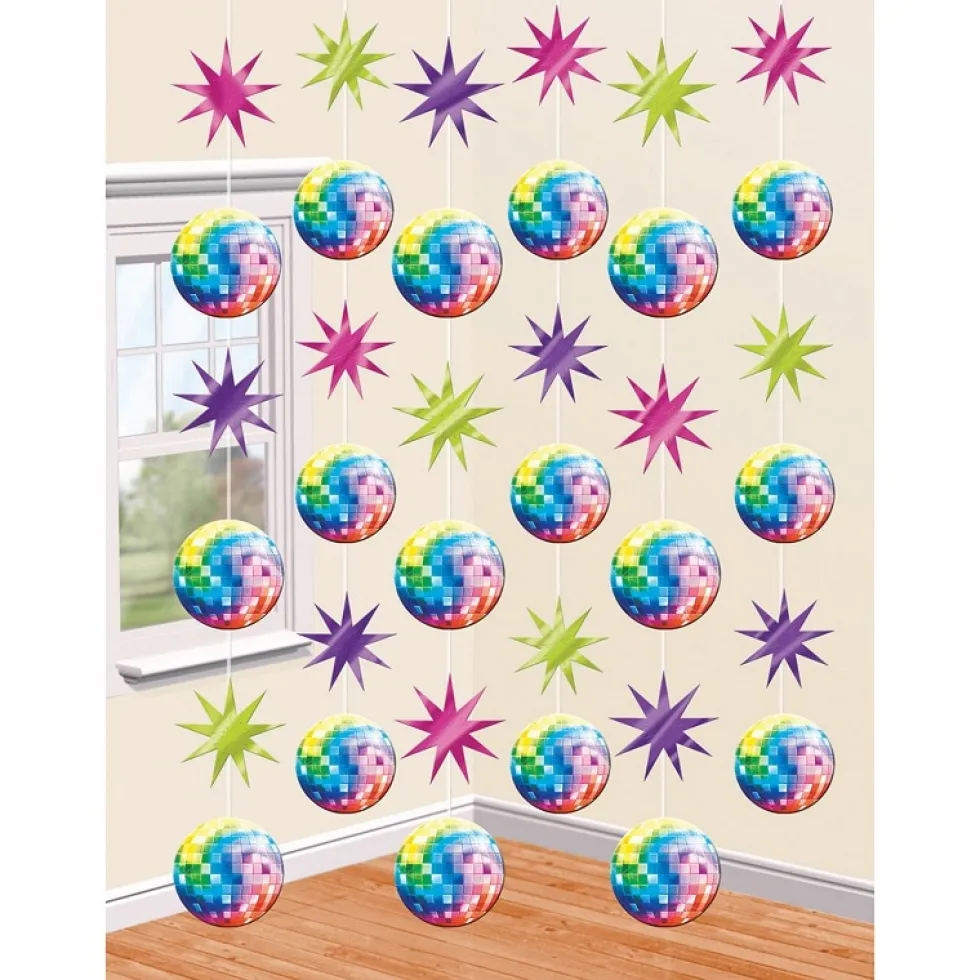 Disco - Hängande dekorationer 6-pack