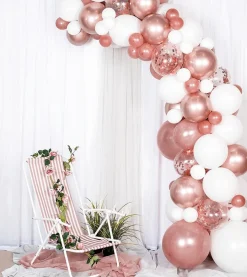 DIY Deluxe Ballongbåge - Roséguld/Vit
