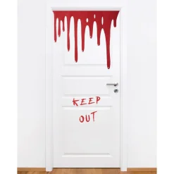 Dörrdekoration med bloddroppar Keep out