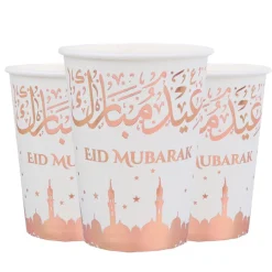 Eid Mubarak - Pappmuggar roséguld 10-pack