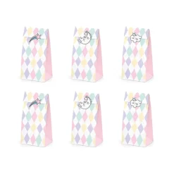 Enhörning - Kalaspåsar med stickers 6-pack